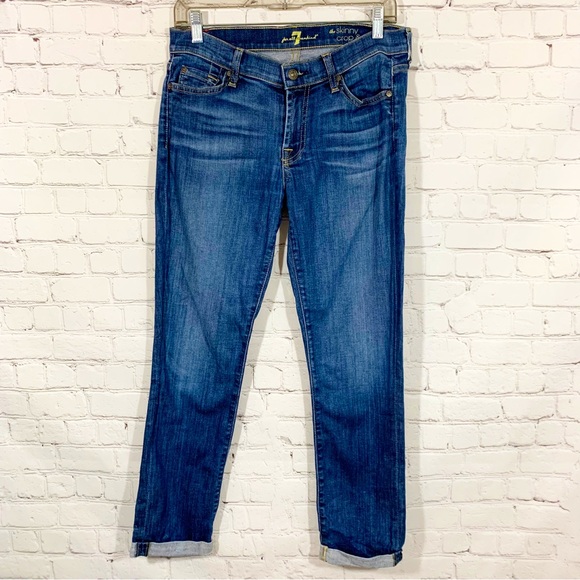 7 for all Mankind Jeans Skinny Crop and Roll - Picture 2 of 9